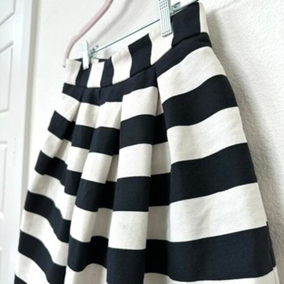ASOS Blue White Striped A-Line Midi Skirt UK 8 US 4 Cotton Nylon Preppy Classic - Picture 4 of 6